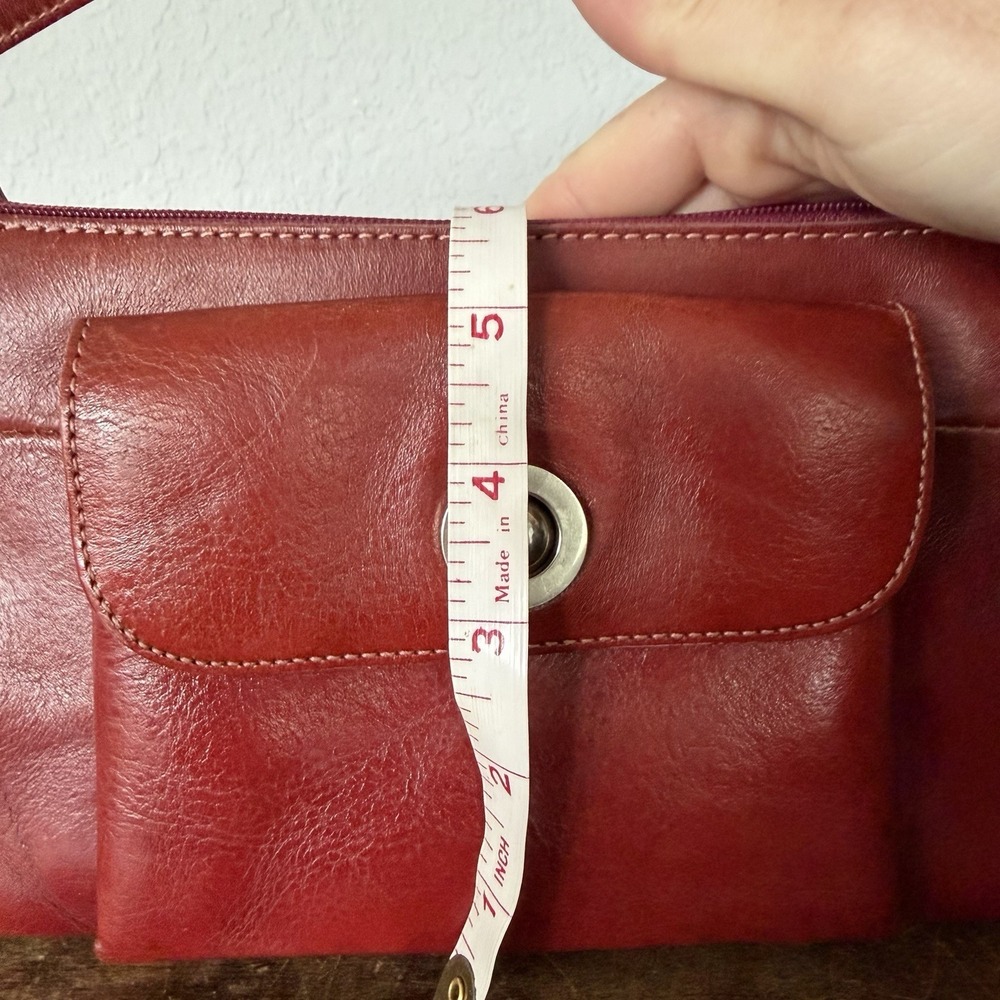 VTG Wilsons Italian Leather Pelle Studio Y2K Hobo Shoulder Bag Red Retro - Picture 7 of 11